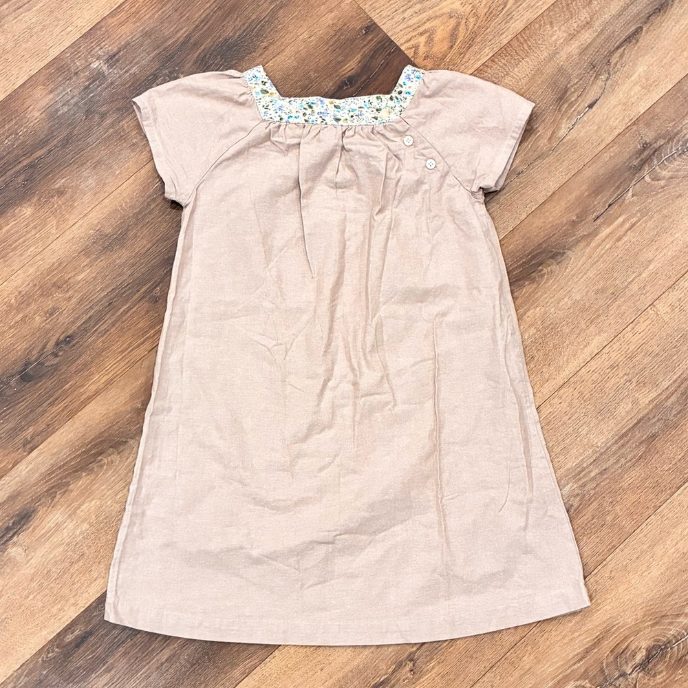 Olive Juice Tan Dress Neutral Spring Summer Fall Outfit Size 8 Girl